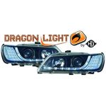 jeu droit + gauche de phare à LED diurnes, DragonLights, noir, clignotants à LED    306, 93-97         noir