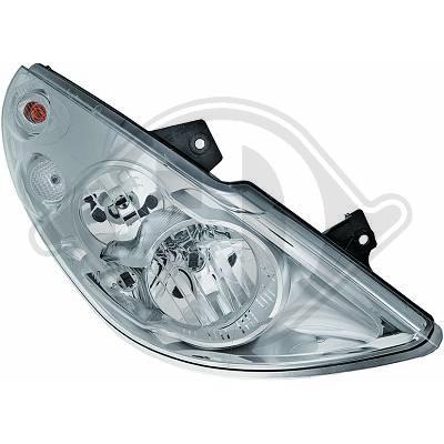 Phare Avant Gauche Peugeot 307 (à Partir 04/2001) H7 + H1 - Halogène - Clignotant Blanc - Sans Motorisation LWR