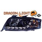 jeu droit + gauche de phare à LED diurnes, DragonLights, noir      A6, 01-04         noir