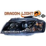 jeu droit + gauche de phare à LED diurnes, DragonLights, noir      A3, 03-08         noir
