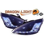 jeu droit + gauche de phare à LED diurnes, DragonLights, noir    FOCUS  98-01       noir