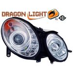 jeu droit + gauche de phare à LED diurnes, DragonLights, chrome   W211, 06-09                 chrome