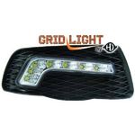 feu diurnes, (jeu droit + gauche droit + gauche), avec grilles pour anti-brouillard, noir, homologation R87     MERCEDES W204, 07-10