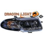 jeu droit + gauche de phare à LED diurnes, DragonLights, noir      ASTRA F 94-98            noir
