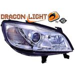 jeu droit + gauche de phare à LED diurnes, DragonLights, chrome     OPEL ZAFIRA  99-05         chrome