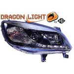 jeu droit + gauche de phare à LED diurnes, DragonLights, noir     OPEL ZAFIRA  99-05           noir