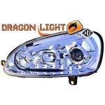 jeu droit + gauche de phare à LED diurnes, DragonLights, chrome     GOLF 5 03->>