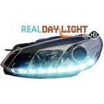 jeu droit + gauche de phare à LED diurnes, chrome      GOLF 6, 08->>          chrome