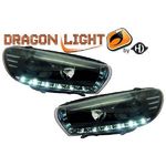 jeu droit + gauche de phare à LED diurnes, DragonLights, noir             SCIROCCO 08->>           noir