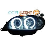 jeu droit + gauche de phare design angel eyes, CCFL Cool Lights, chrome, H1/H1    SAXO, 00->>