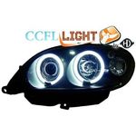 jeu droit + gauche de phare design angel eyes, CCFL Cool Lights, noir, H1/H1    SAXO, 00->>