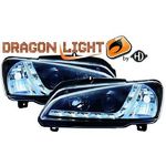 jeu droit + gauche de phare à LED diurnes, DragonLights, noir   106, 96->>         noir