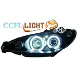 jeu droit + gauche de phare design angel eyes, CCFL Cool Lights, noir, H1/H1     206, 02->>