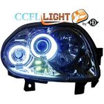 jeu droit + gauche de phare design angel eyes, CCFL Cool Lights, chrome, H1/H1    CLIO, 98-01