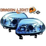 jeu droit + gauche de phare à LED diurnes, DragonLights, chrome     CLIO, 98-01         chrome