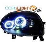 jeu droit + gauche de phare design angel eyes, CCFL Cool Lights, noir, H1/H1    CLIO, 98-01