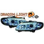 jeu droit + gauche de phare à LED diurnes, DragonLights, chrome      MEGANE,   96-99         chrome