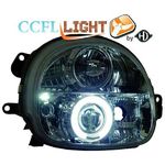 jeu droit + gauche de phare design angel eyes, CCFL Cool Lights, chrome, H1/H1   TWINGO, 93-99