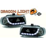 jeu droit + gauche de phare à LED diurnes, DragonLights, noir      IBIZA, 95-99           noir