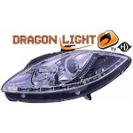 jeu droit + gauche de phare à LED diurnes, DragonLights, chrome      LEON/TOLEDO/ALTEA, 04->>         chrome