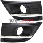 KIT GRILLE DE PARE-CHOCS AVANT (DROIT + GAUCHE) , AVEC EMPLACEMENT ANTIBROUILLARD , NOIRE AVEC CHROME , MODELE A PARTIR DE 11/2010