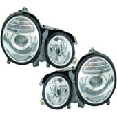 jeu droit + gauche de phare design, chrome, H7/H7,