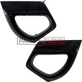 JEU DE MOULURES DE PARE-CHOCS AVANT , DROITE ET GAUCHE , NOIRES BRILLANTES , MODELE 3 PORTES pour RENAULT MEGANE (3) DE 03/2012 A 01/2014