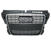 GRILLE DE CALANDRE GRISE AVEC ENJOLIVEUR CHROME ,