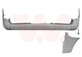 PARE-CHOCS ARRIERE , GRIS , AVEC OPTIONS RADARS , CHASSIS LONG , SANS SUPPORT ANGLE MORT pour MERCEDES VITO A PARTIR DE 09/2014